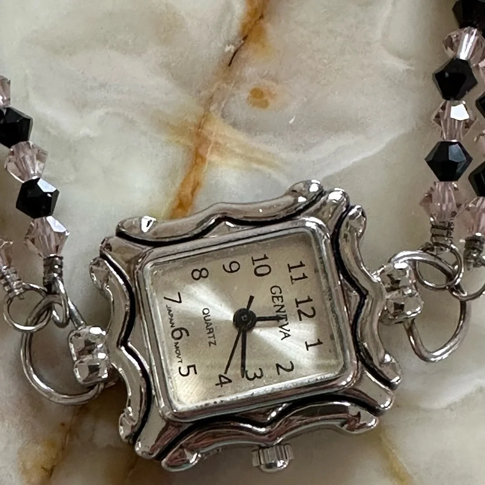 GENEVA Sterling Silver Crystals Watch